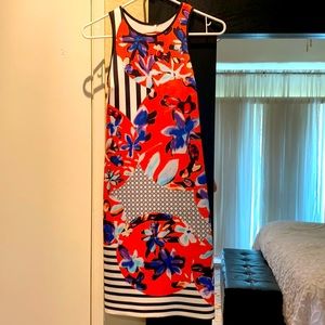 Clover Canyon Orange Floral Print Scuba Dress
